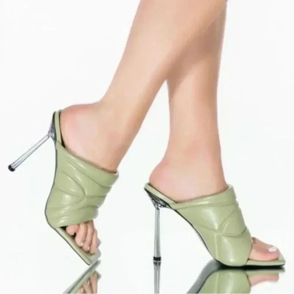 *BRAND NEW* Penthouse Party Stiletto Sandals in Khaki. Size 8, 4.5” heel height.